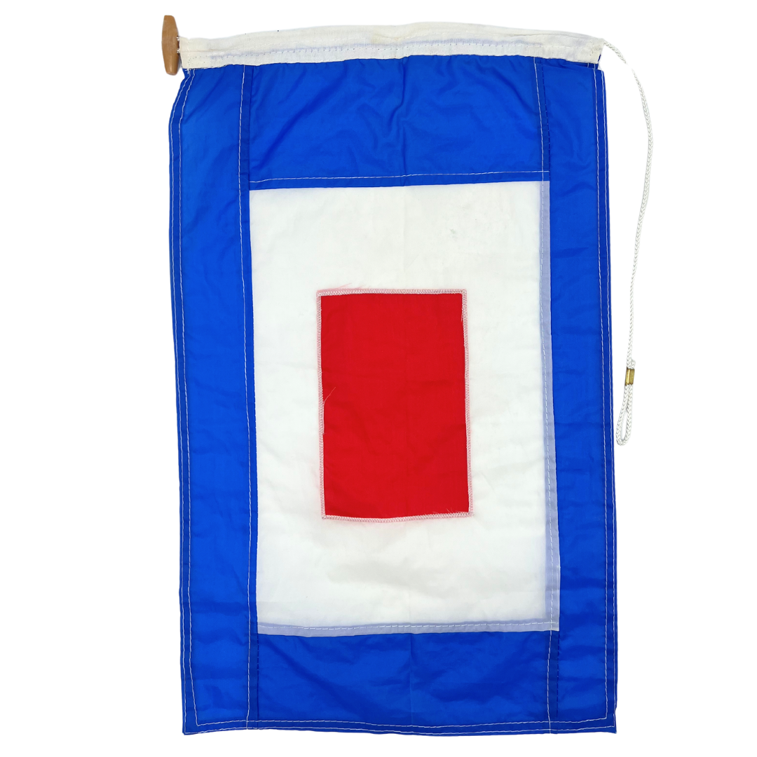 salvaged nautical signal flag - letter W