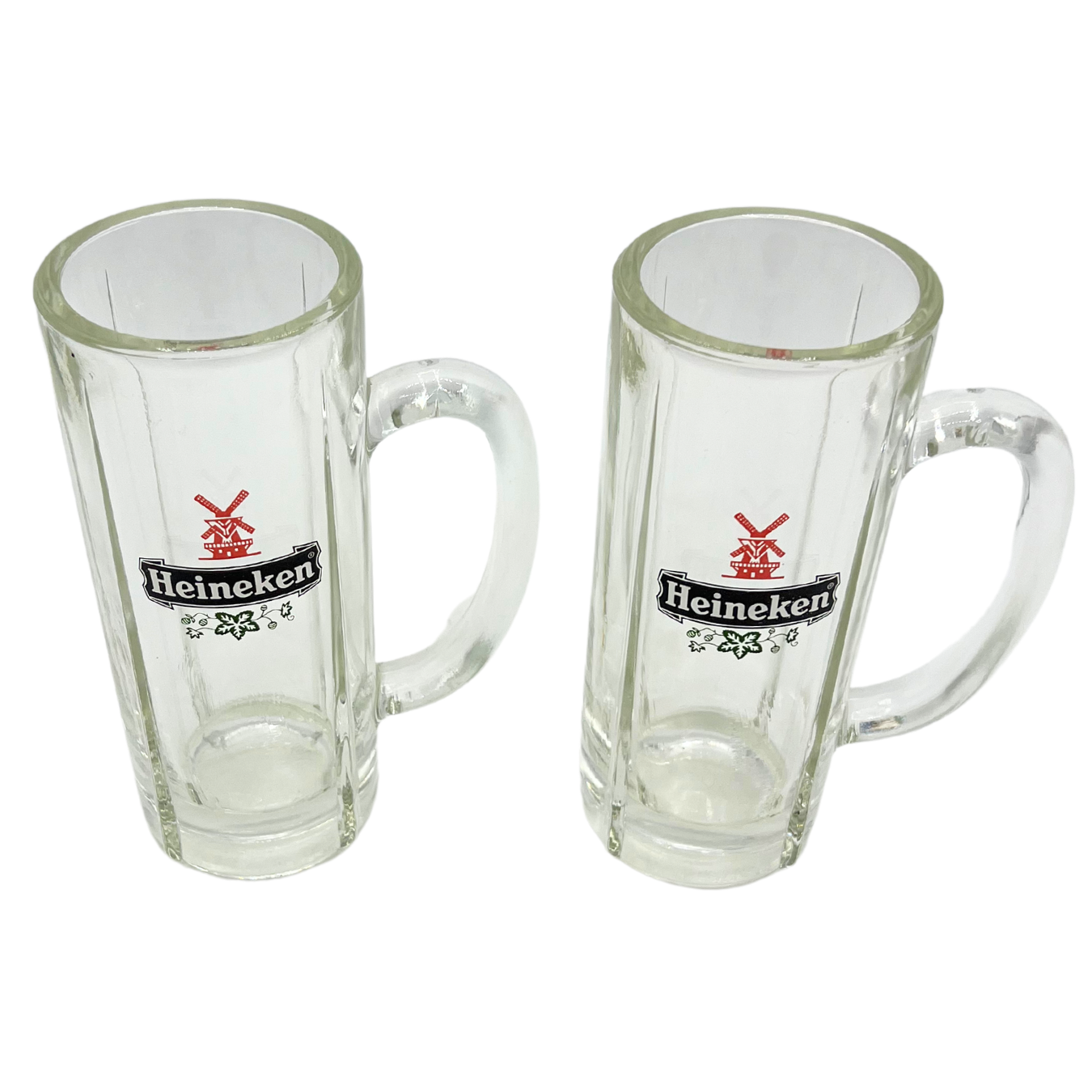 pair of vintage Heineken mugs