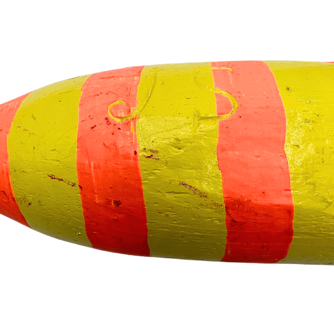 painted vintage wooden buoy