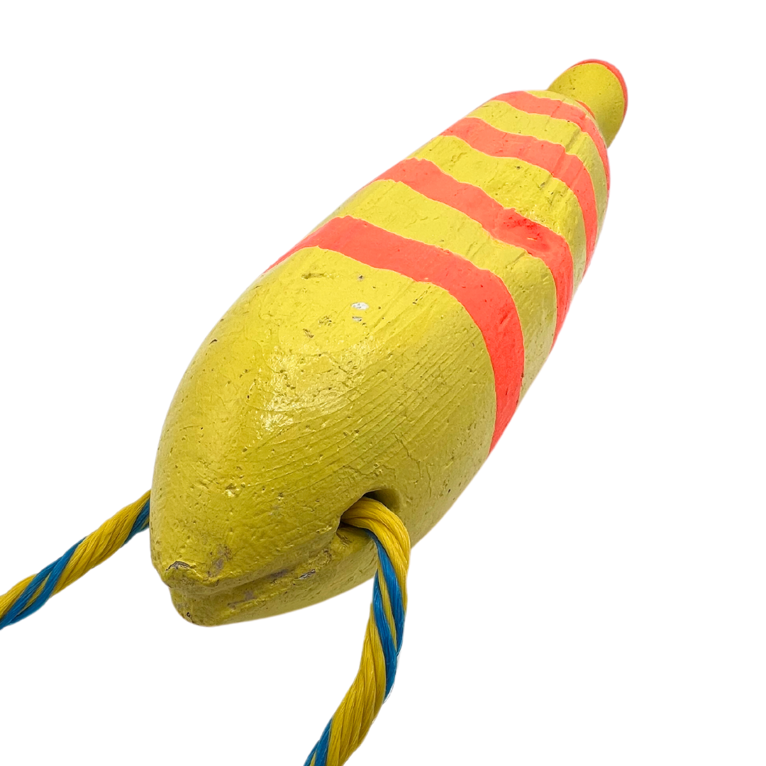 painted vintage wooden buoy