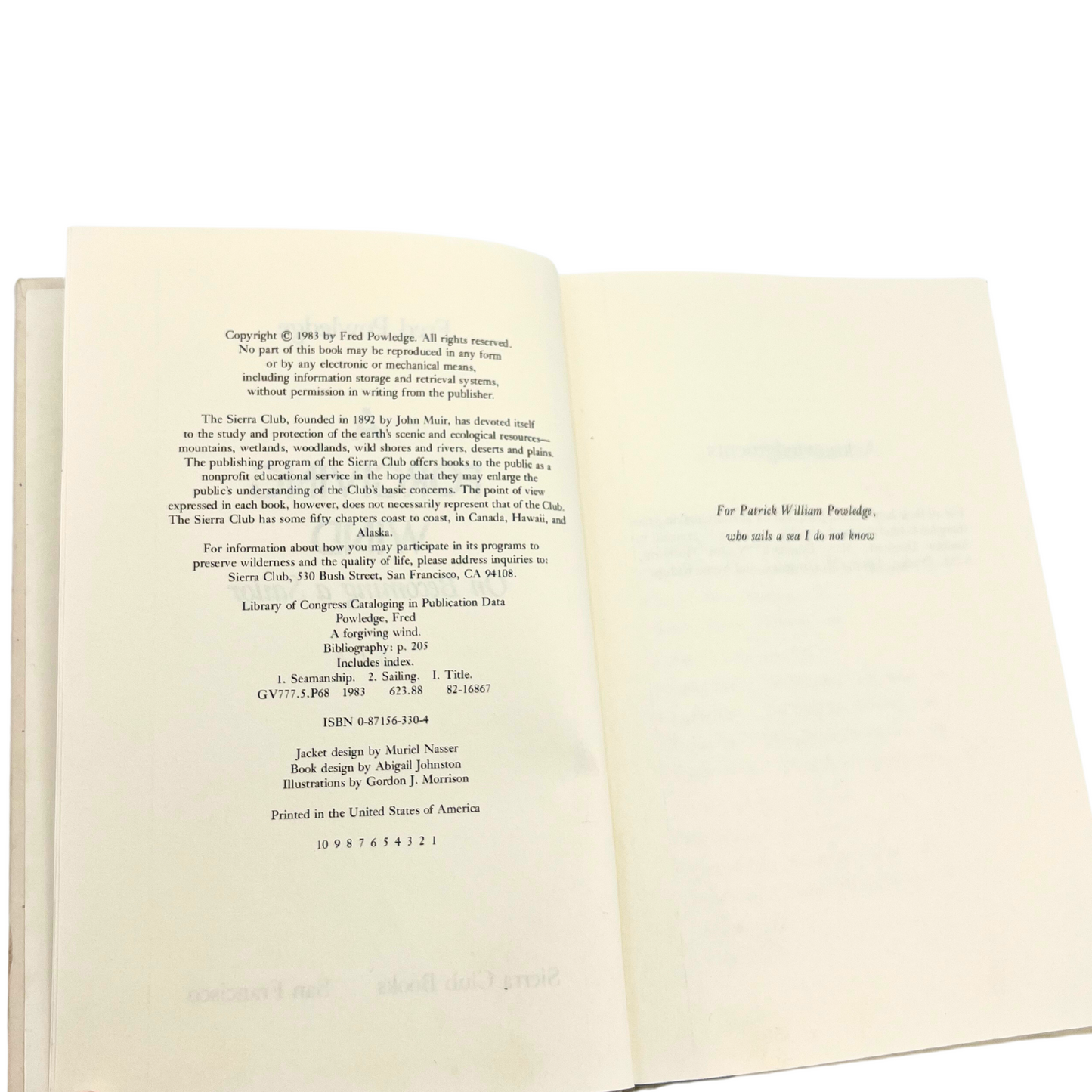 1983 hardcover book: A Forgiving Wind - On Becoming a Sailor