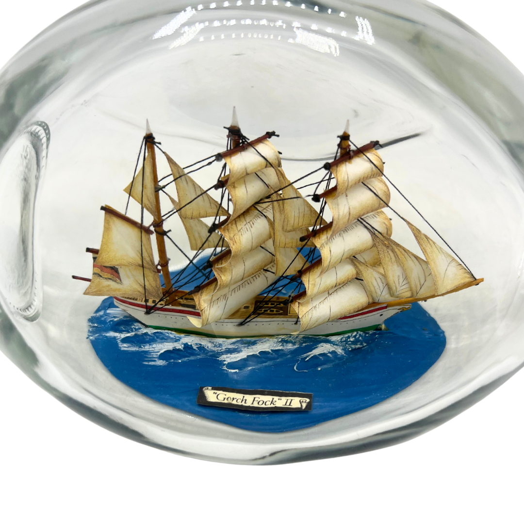 vintage Gorch Fock ship in a bottle