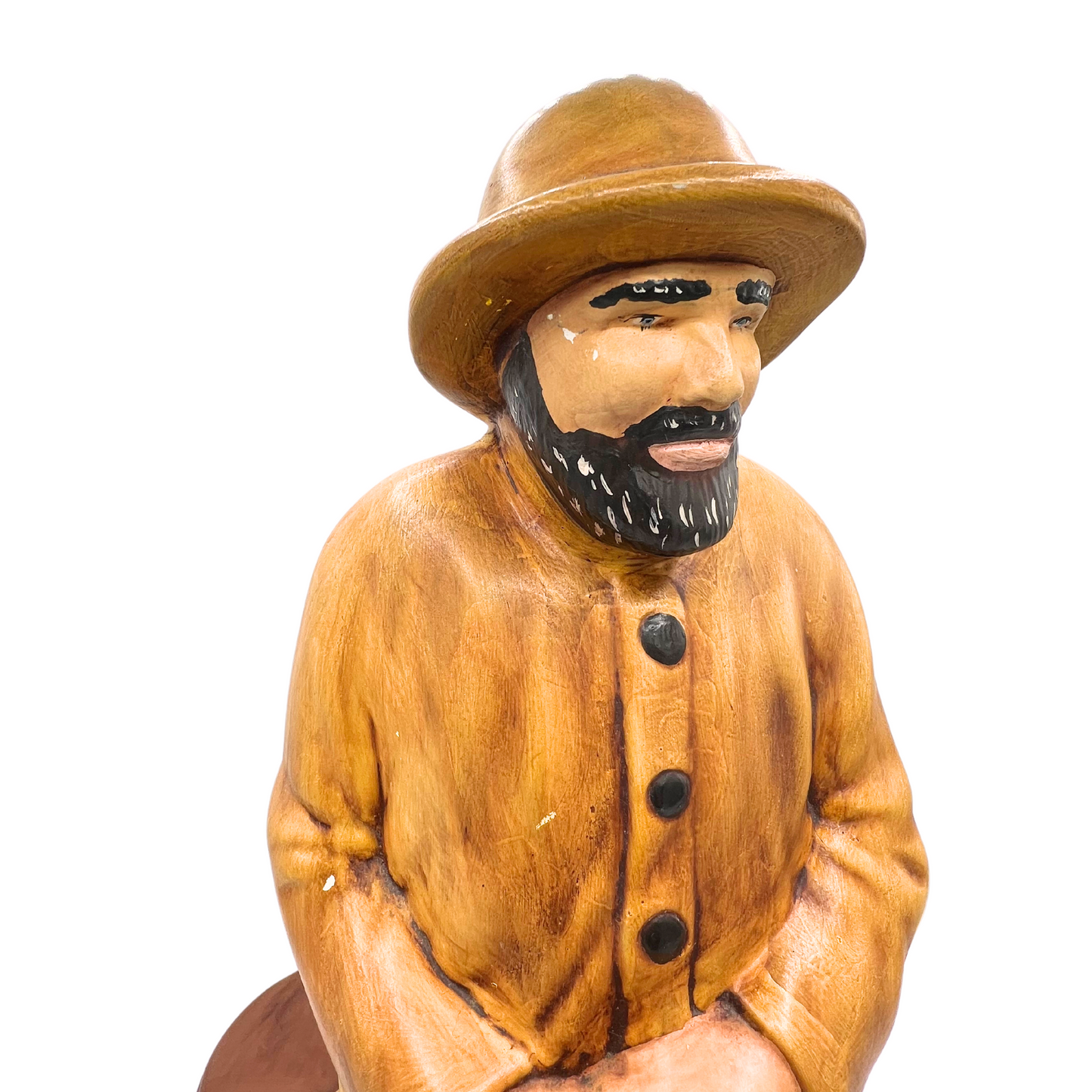 1979 ceramic fisherman statue / lamp base