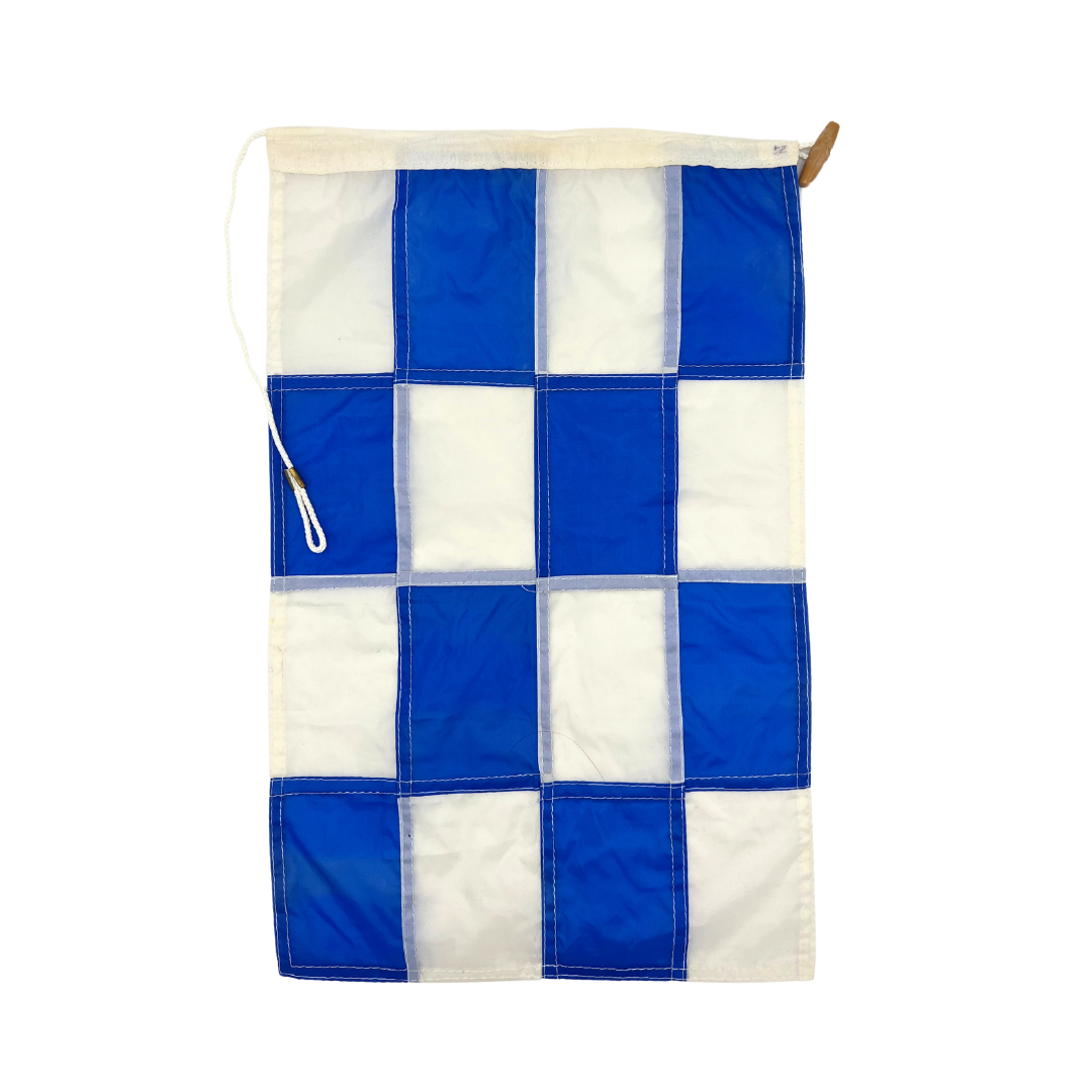 salvaged nautical signal flag - letter N