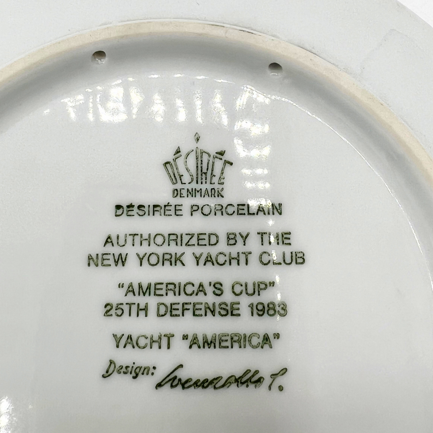 1983 New York Yacht Club commemorative plate