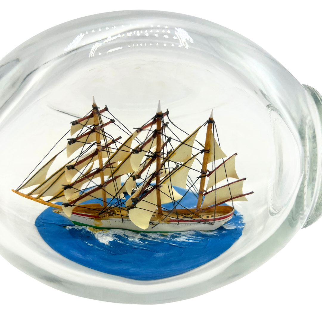 vintage Gorch Fock ship in a bottle
