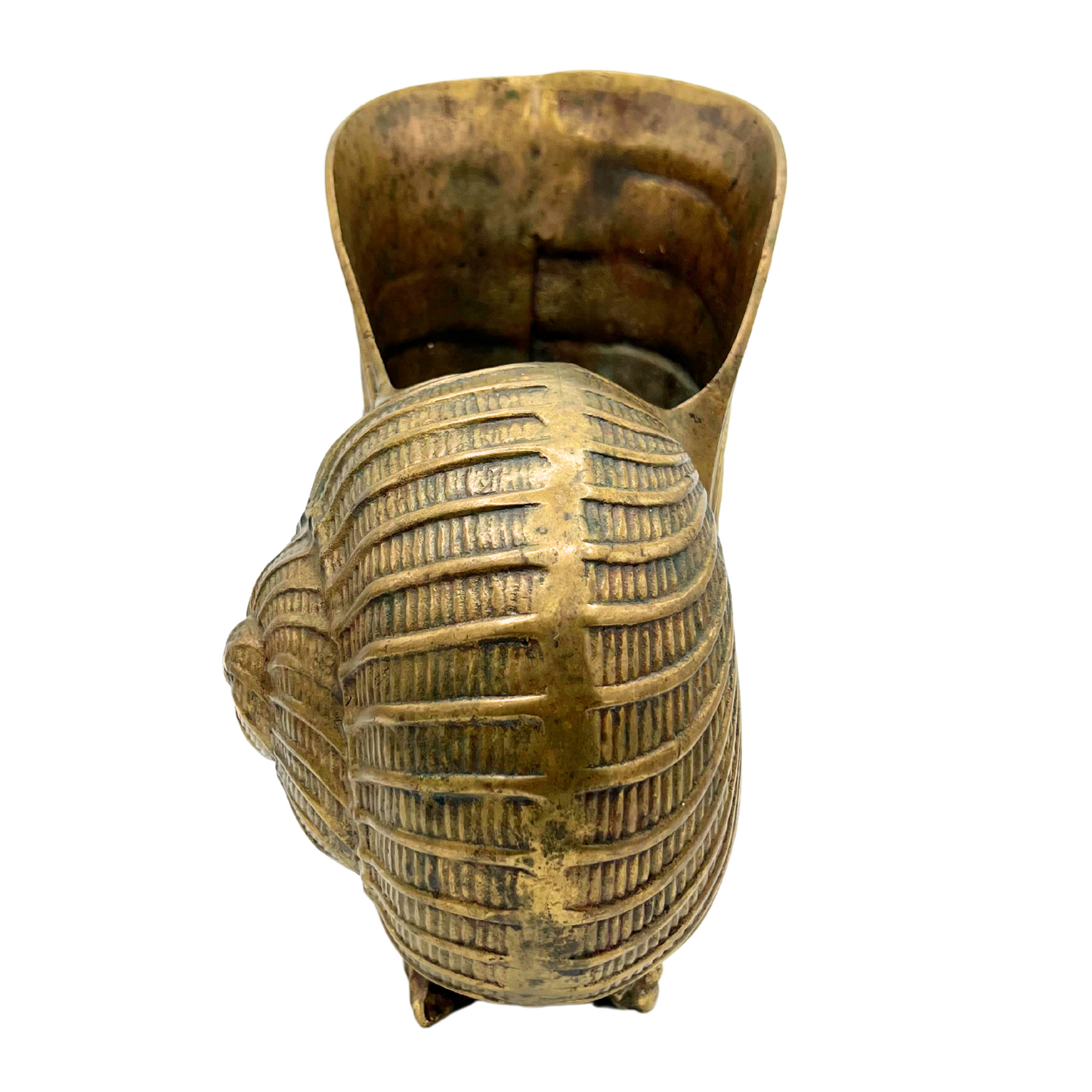 vintage brass nautilus planter