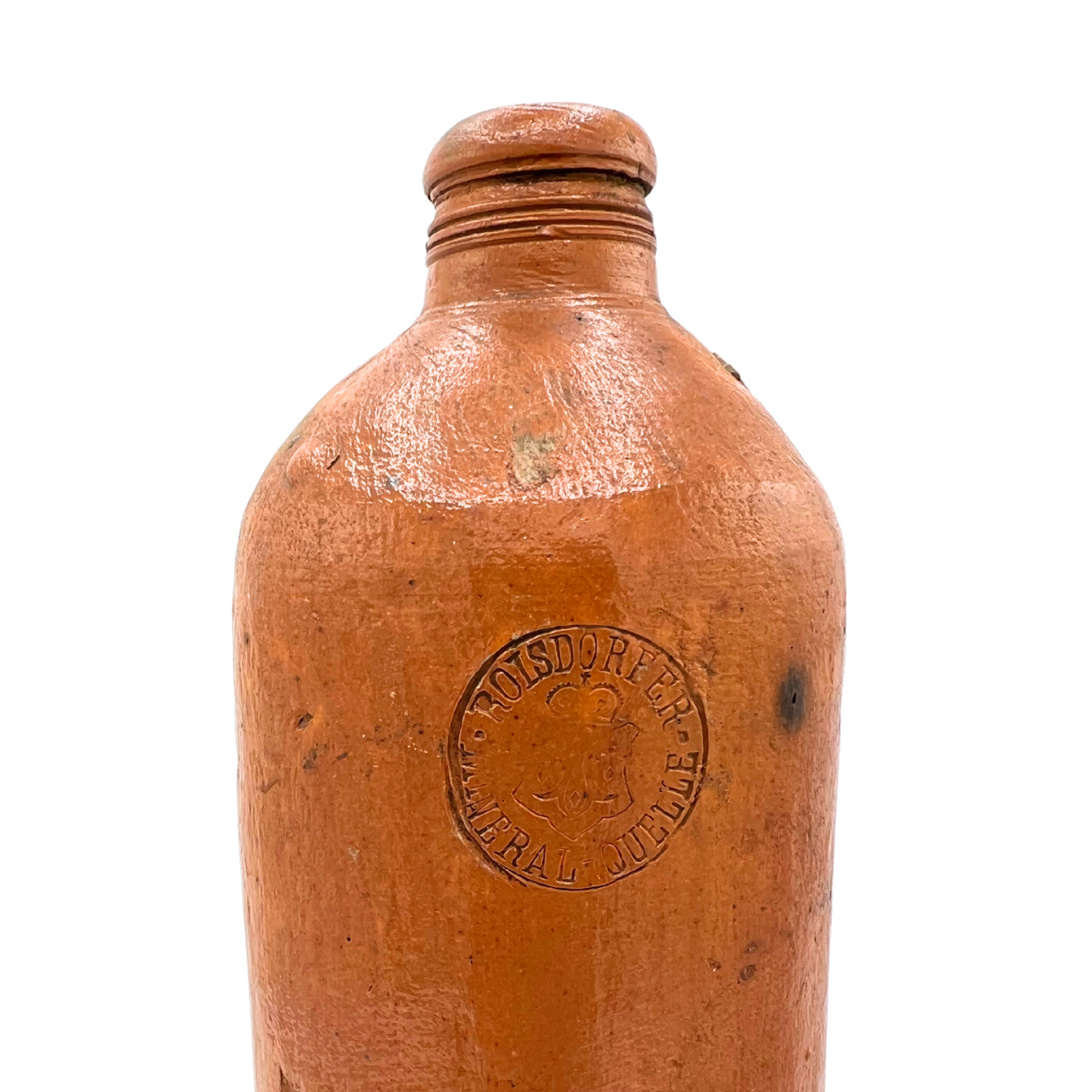 antique European stoneware bottle