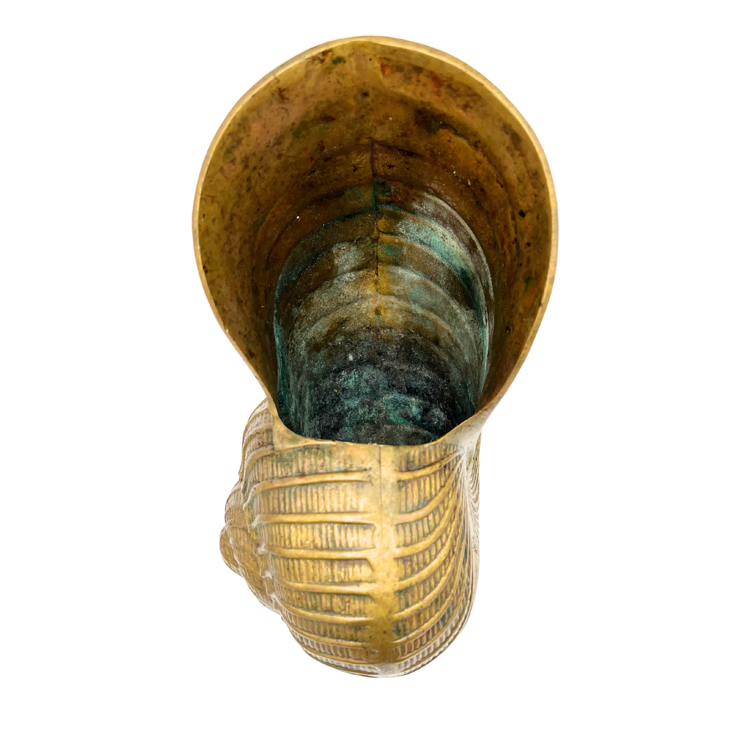 vintage brass nautilus planter