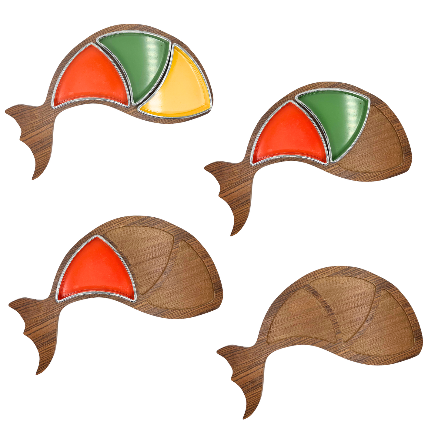mid-century modern fish snack dish