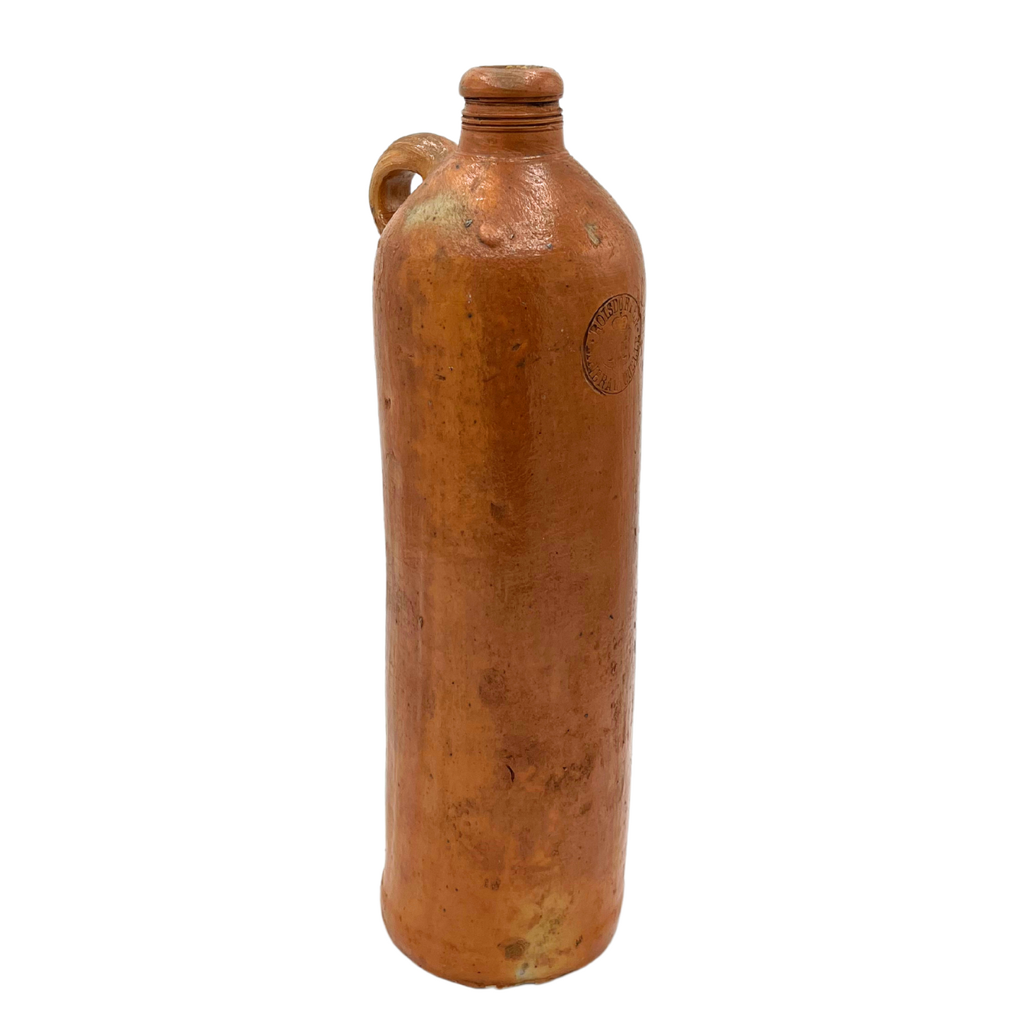 antique European stoneware bottle