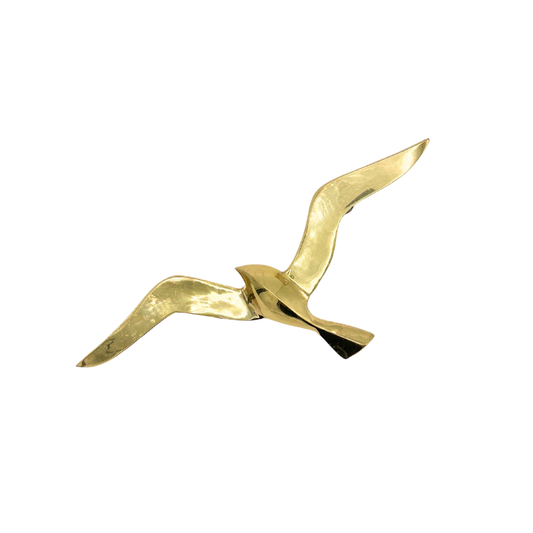vintage brass gull wall hanging
