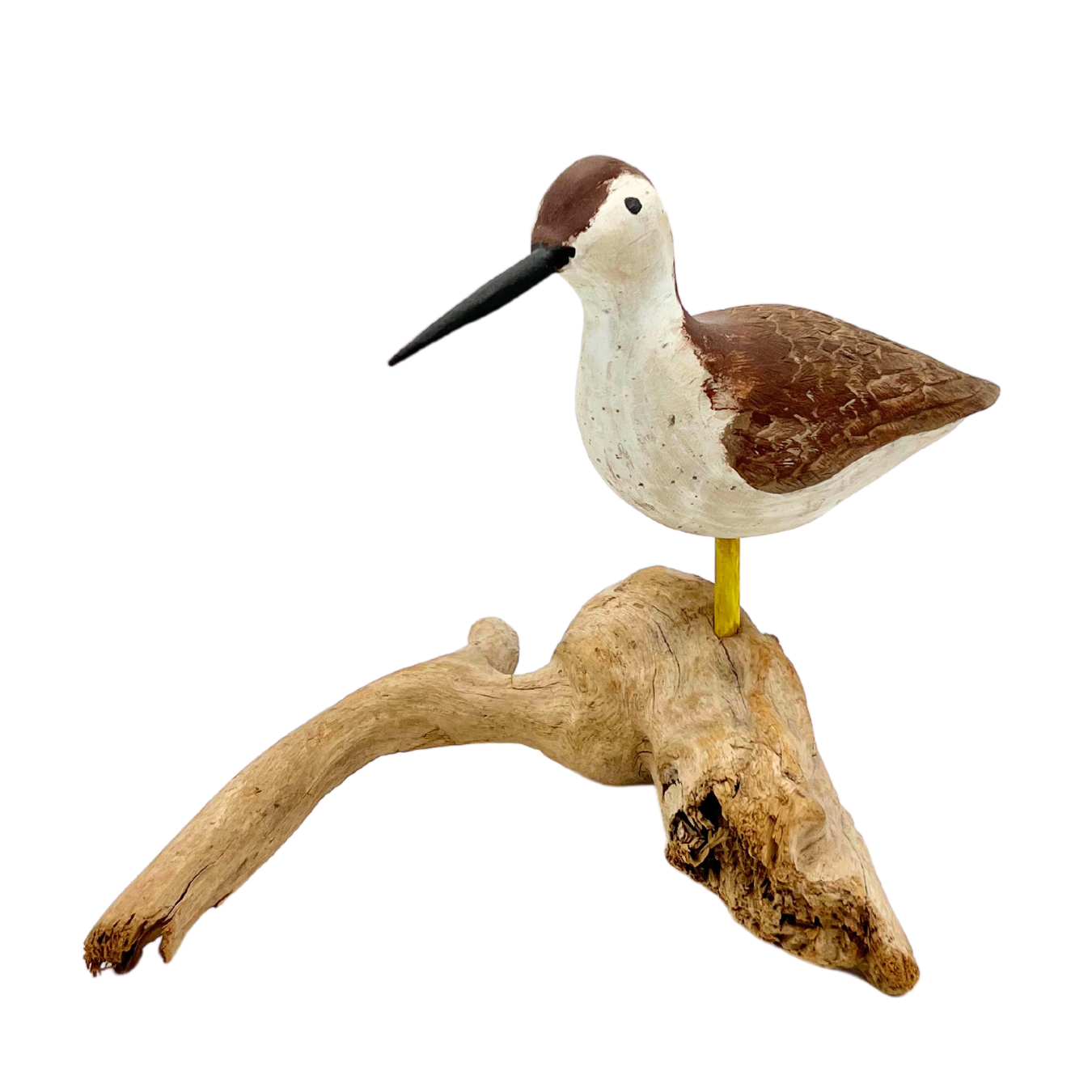 vintage shorebird on driftwood