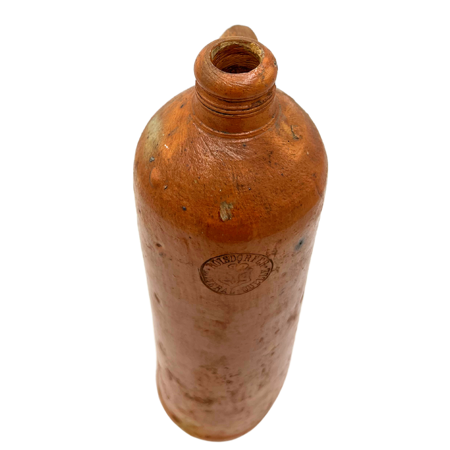 antique European stoneware bottle