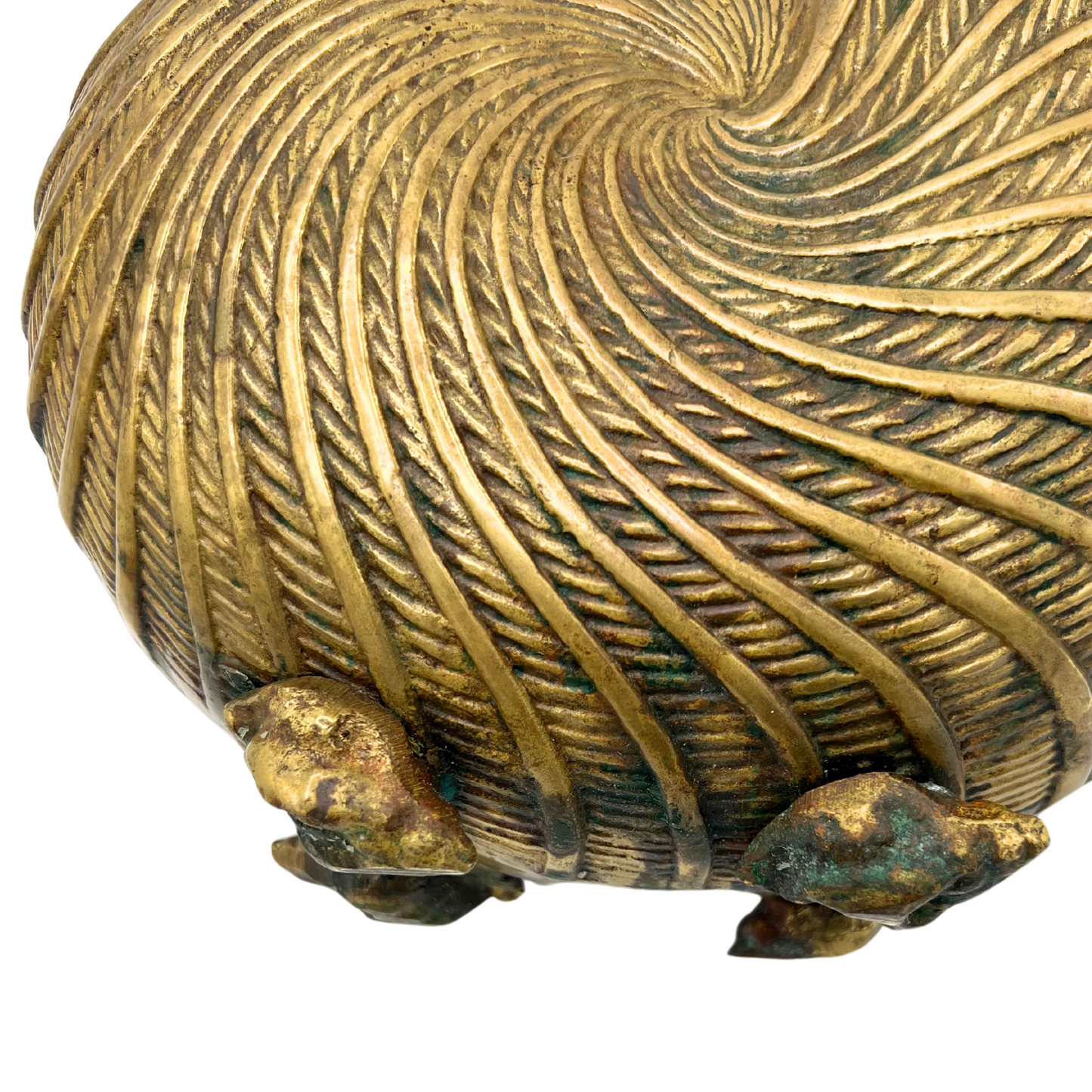 vintage brass nautilus planter