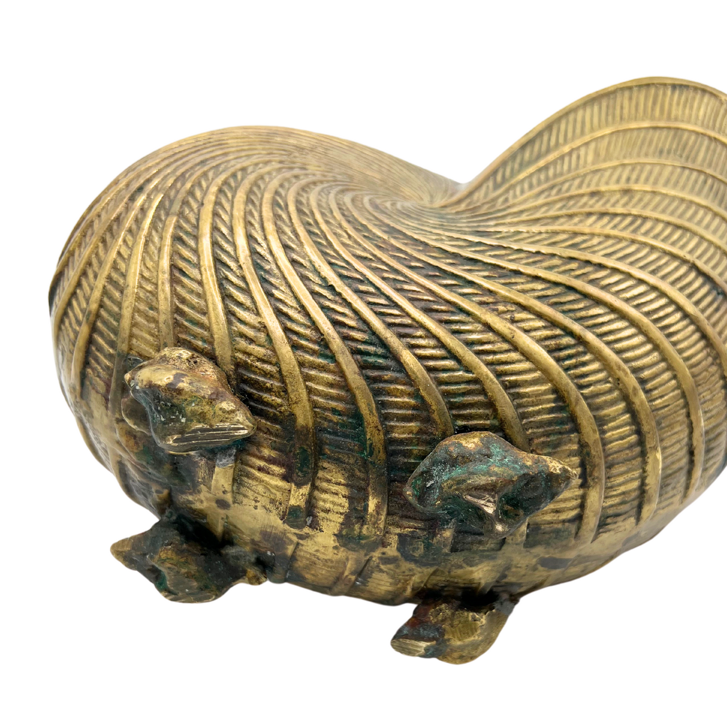 vintage brass nautilus planter