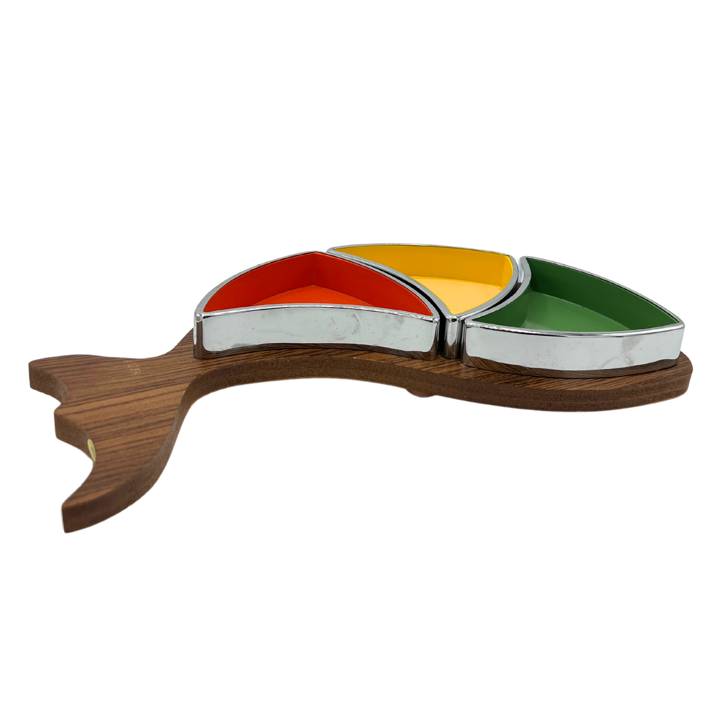 mid-century modern fish snack dish