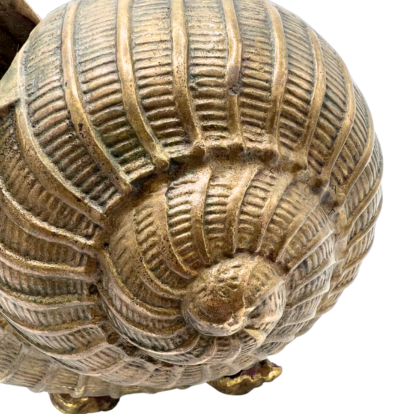 vintage brass nautilus planter