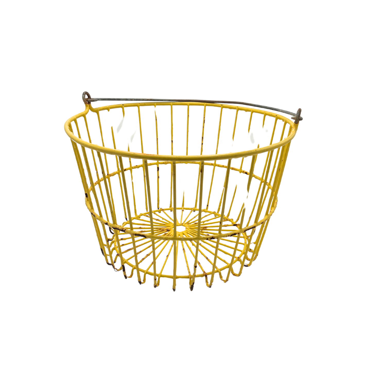 salvaged yellow clam basket
