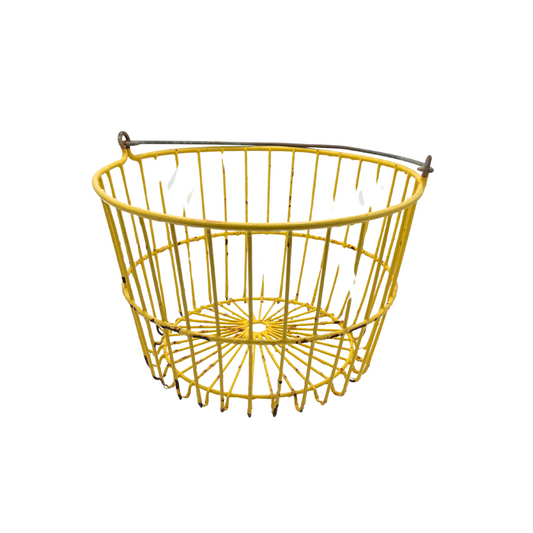 salvaged yellow clam basket