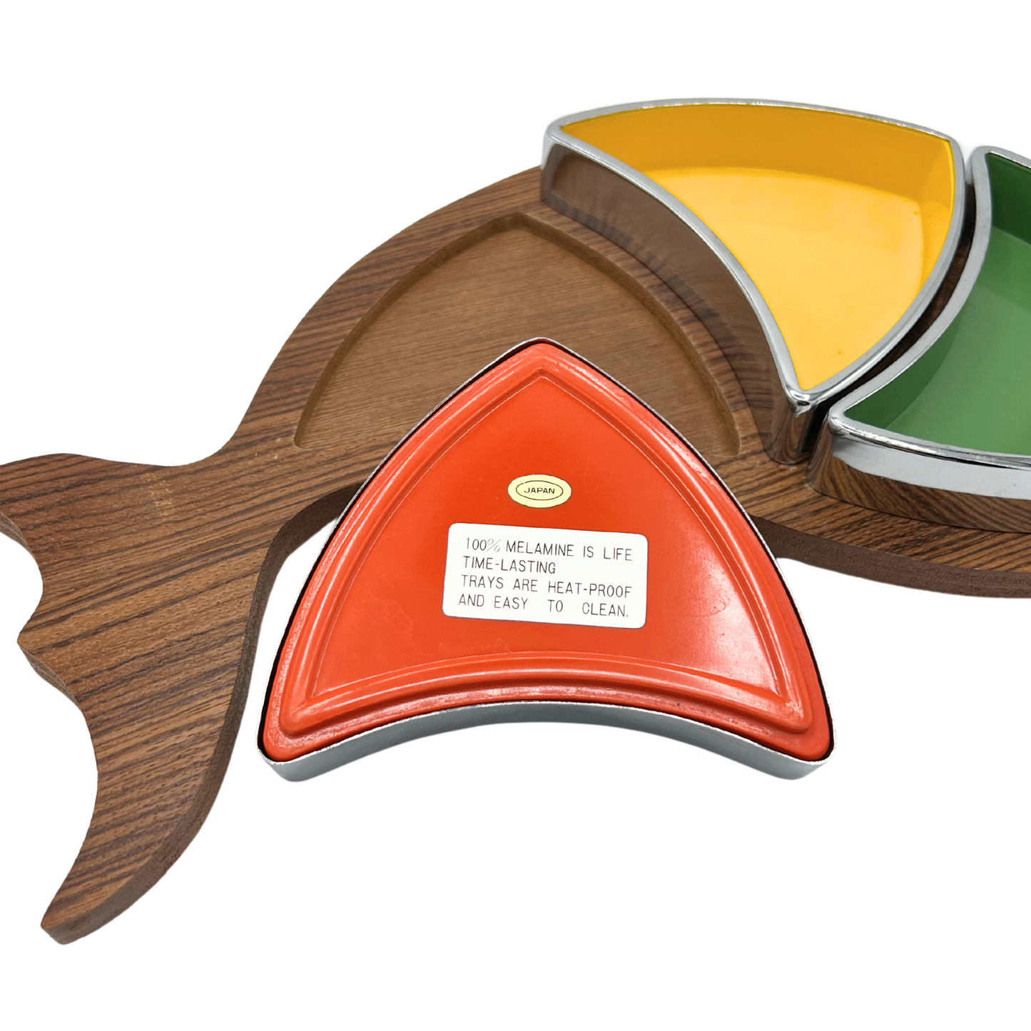 mid-century modern fish snack dish