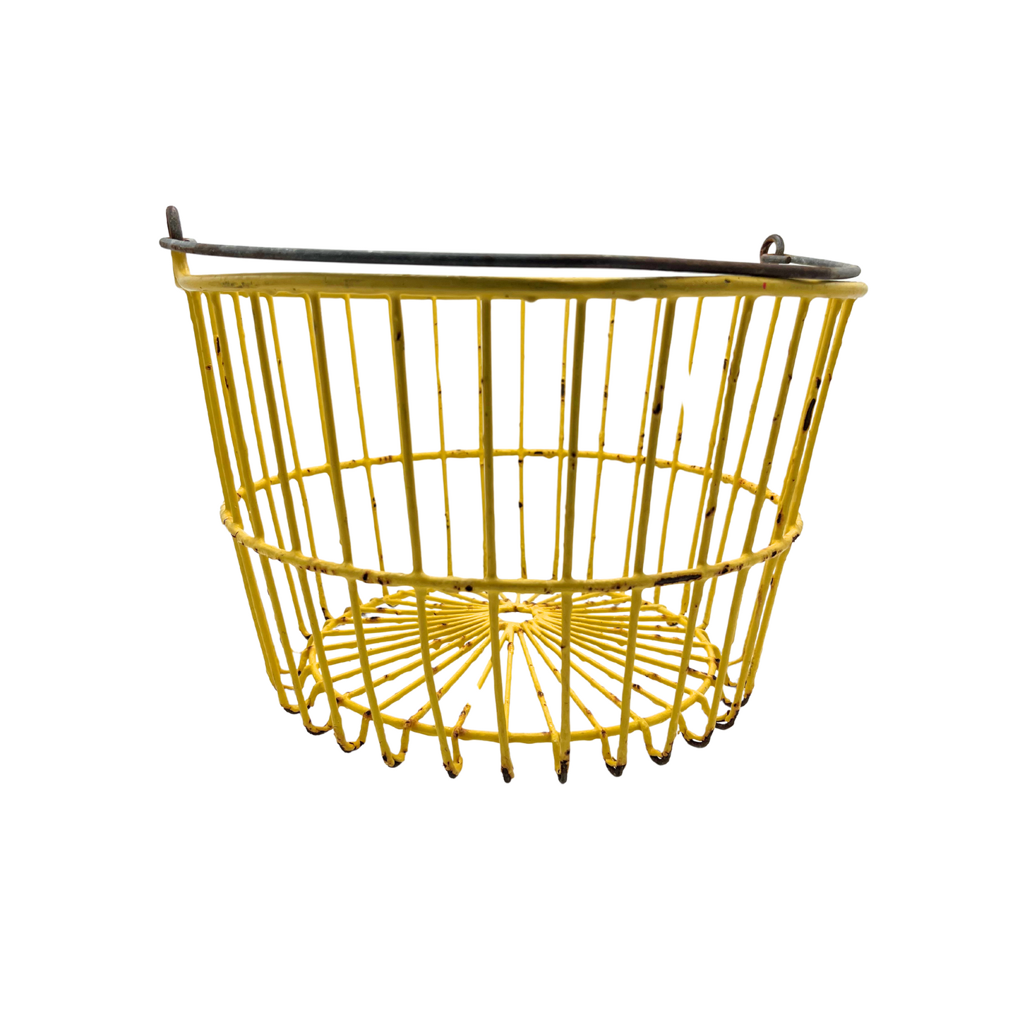 salvaged yellow clam basket