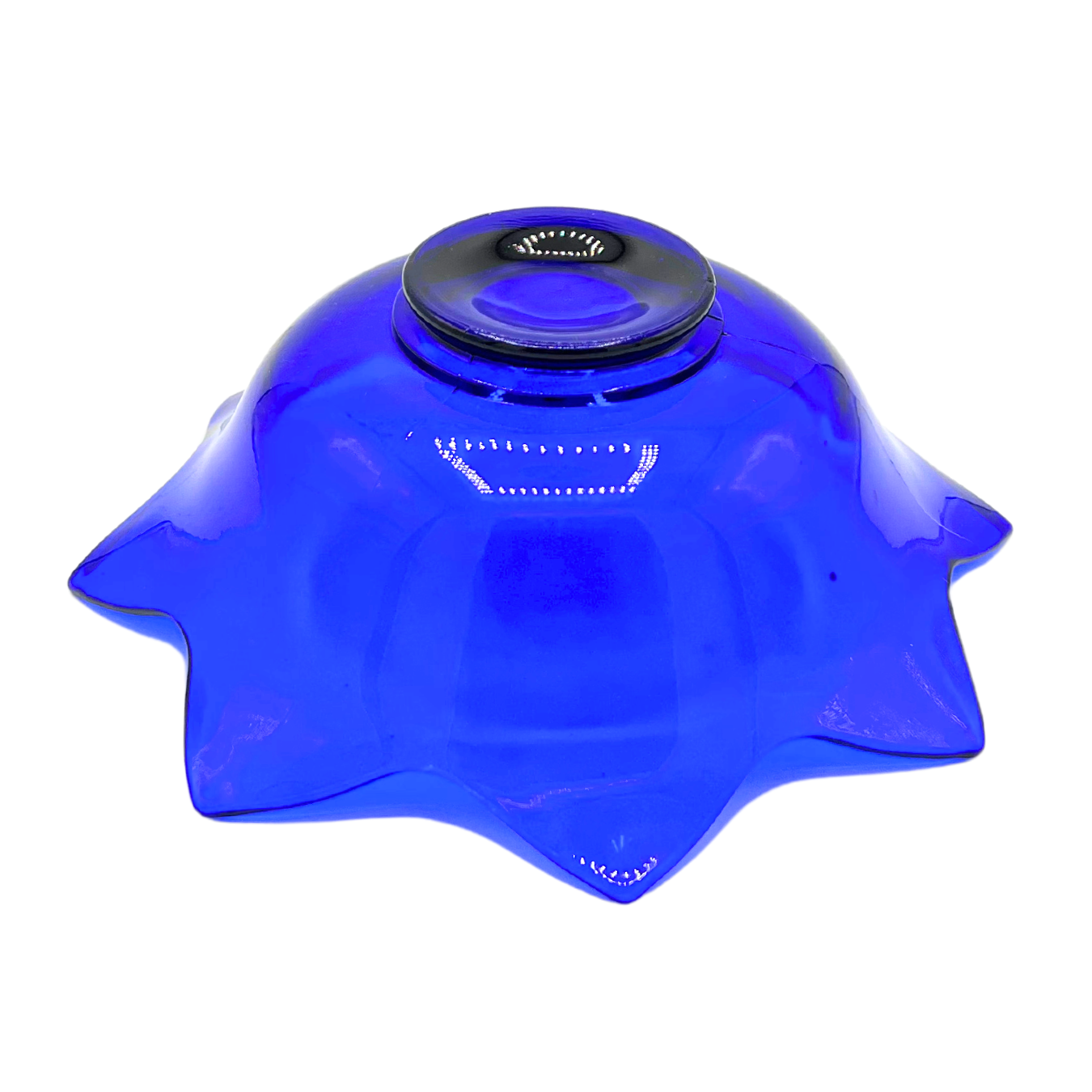 vintage cobalt blue glass bowl