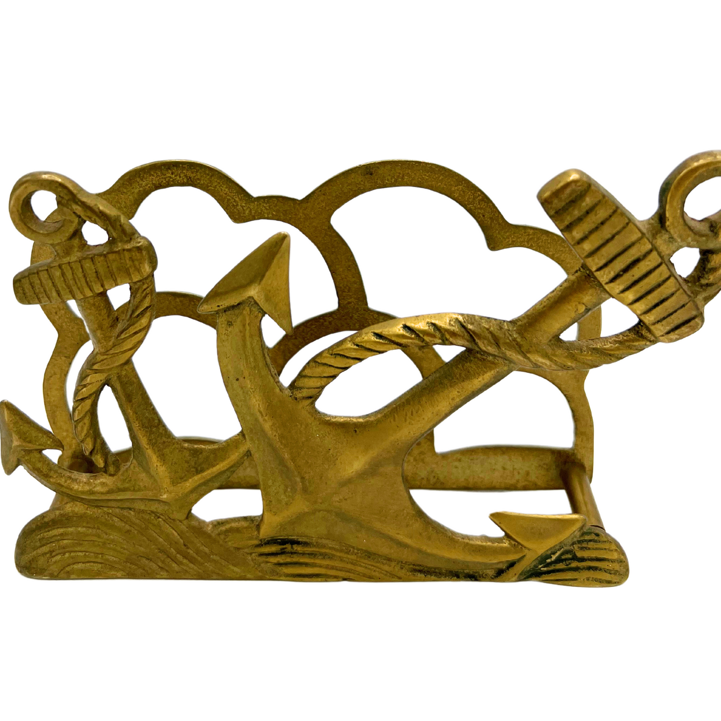 vintage brass anchor letter holder