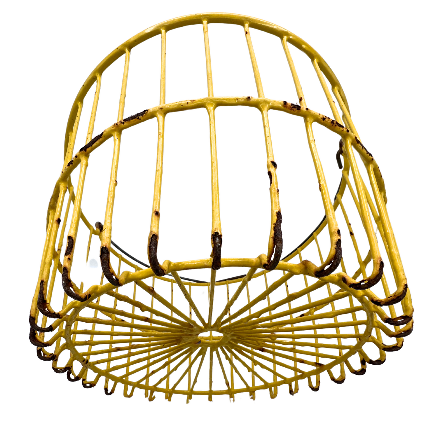 salvaged yellow clam basket