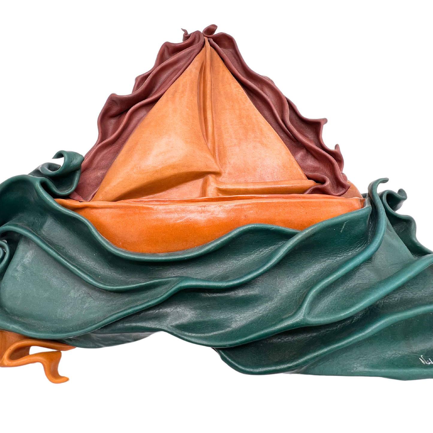 vintage leather sailboat wall hanging