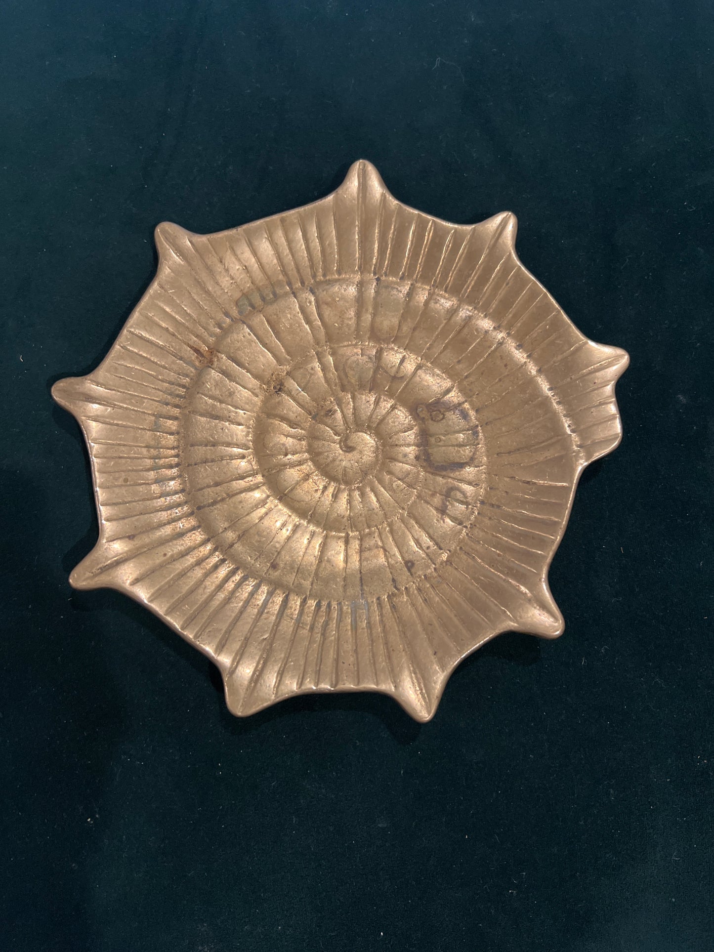vintage brass shell dish