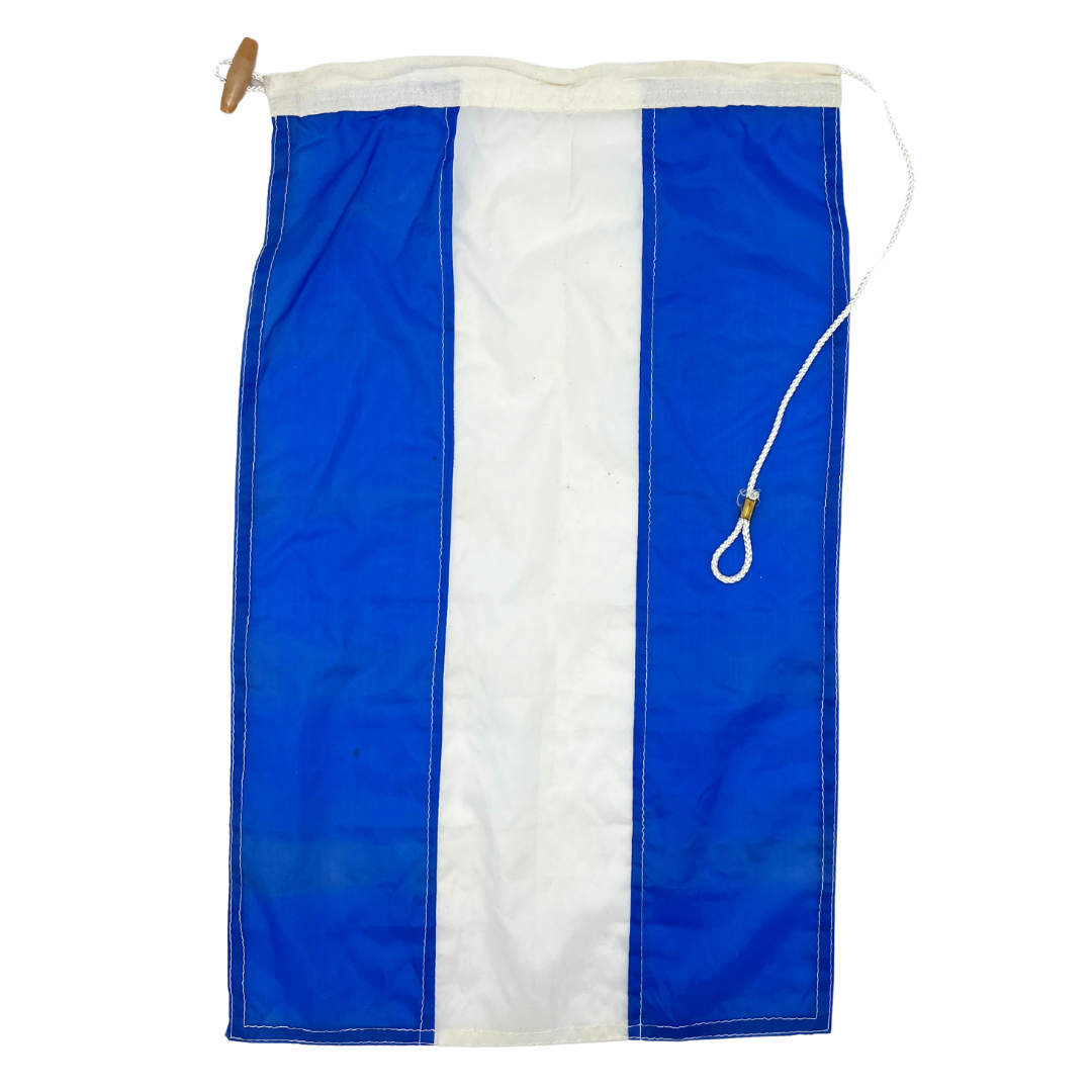 salvaged nautical signal flag - letter J