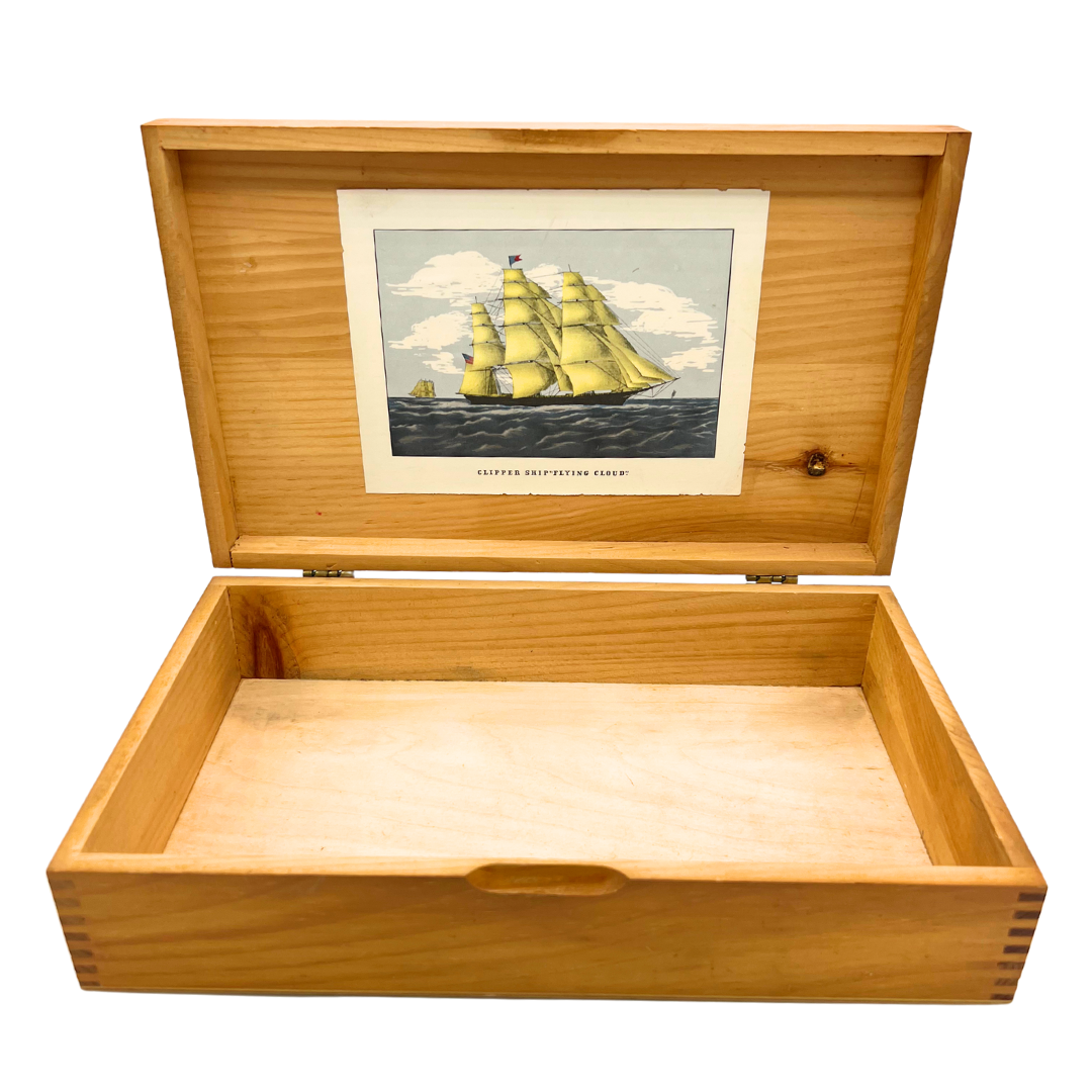 vintage nautical wooden box