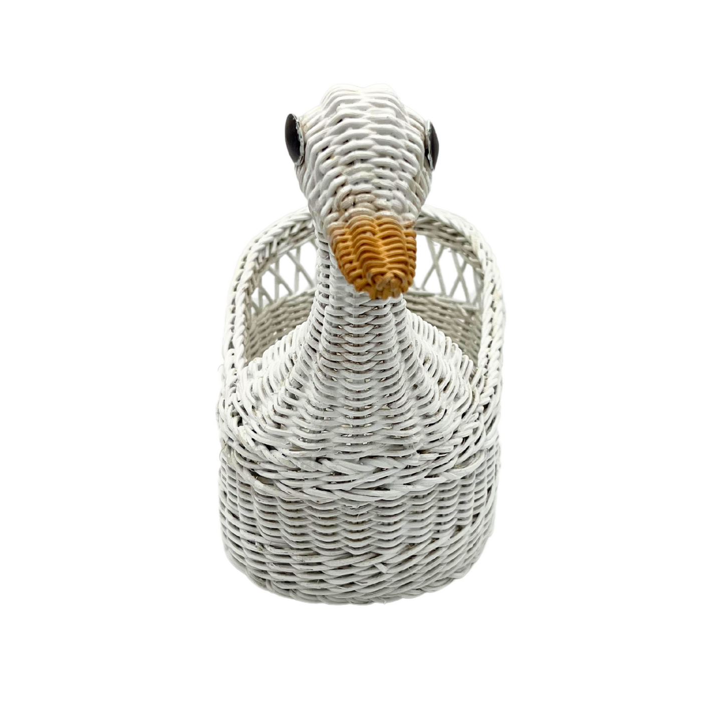 vintage white duck wicker basket