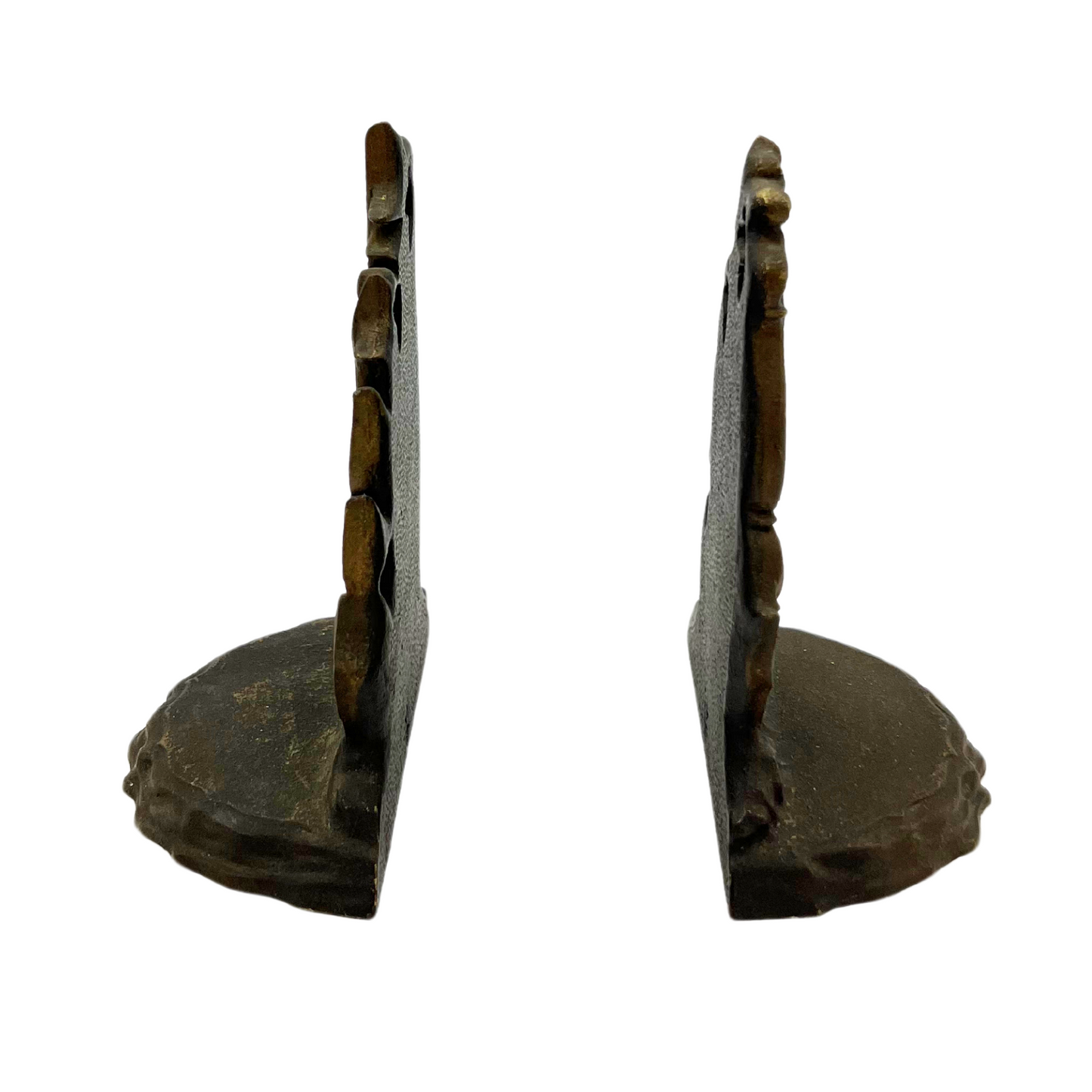pair of vintage iron ship bookends