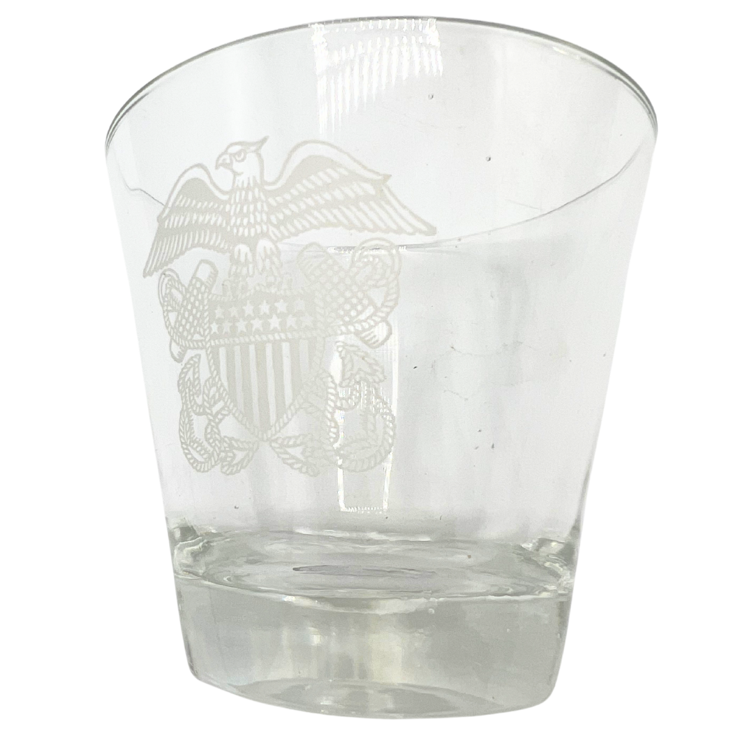 pair of vintage Navy whiskey glasses