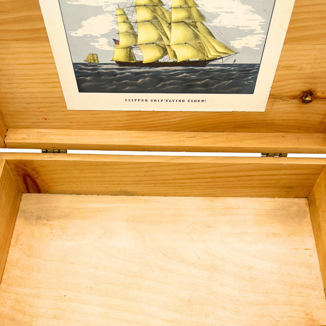 vintage nautical wooden box