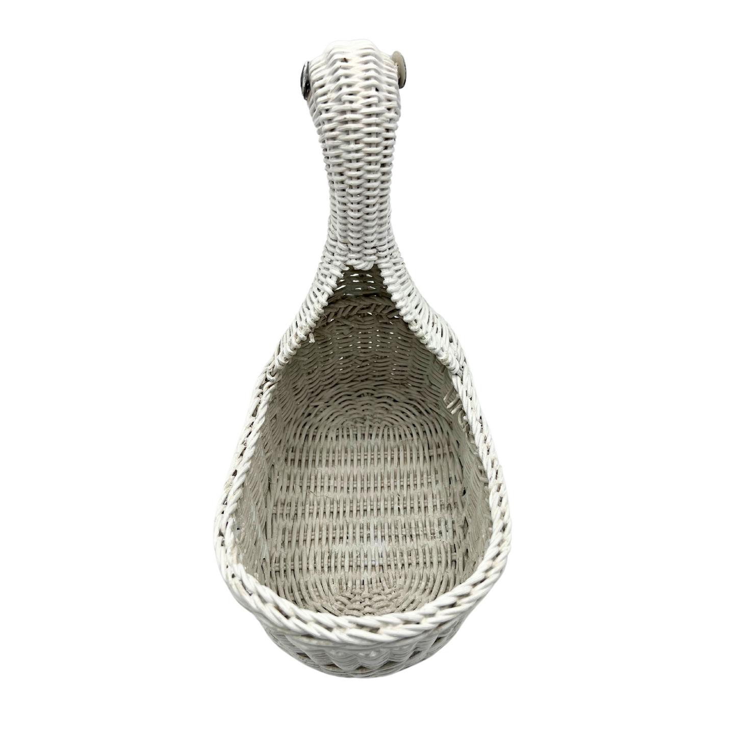 vintage white duck wicker basket