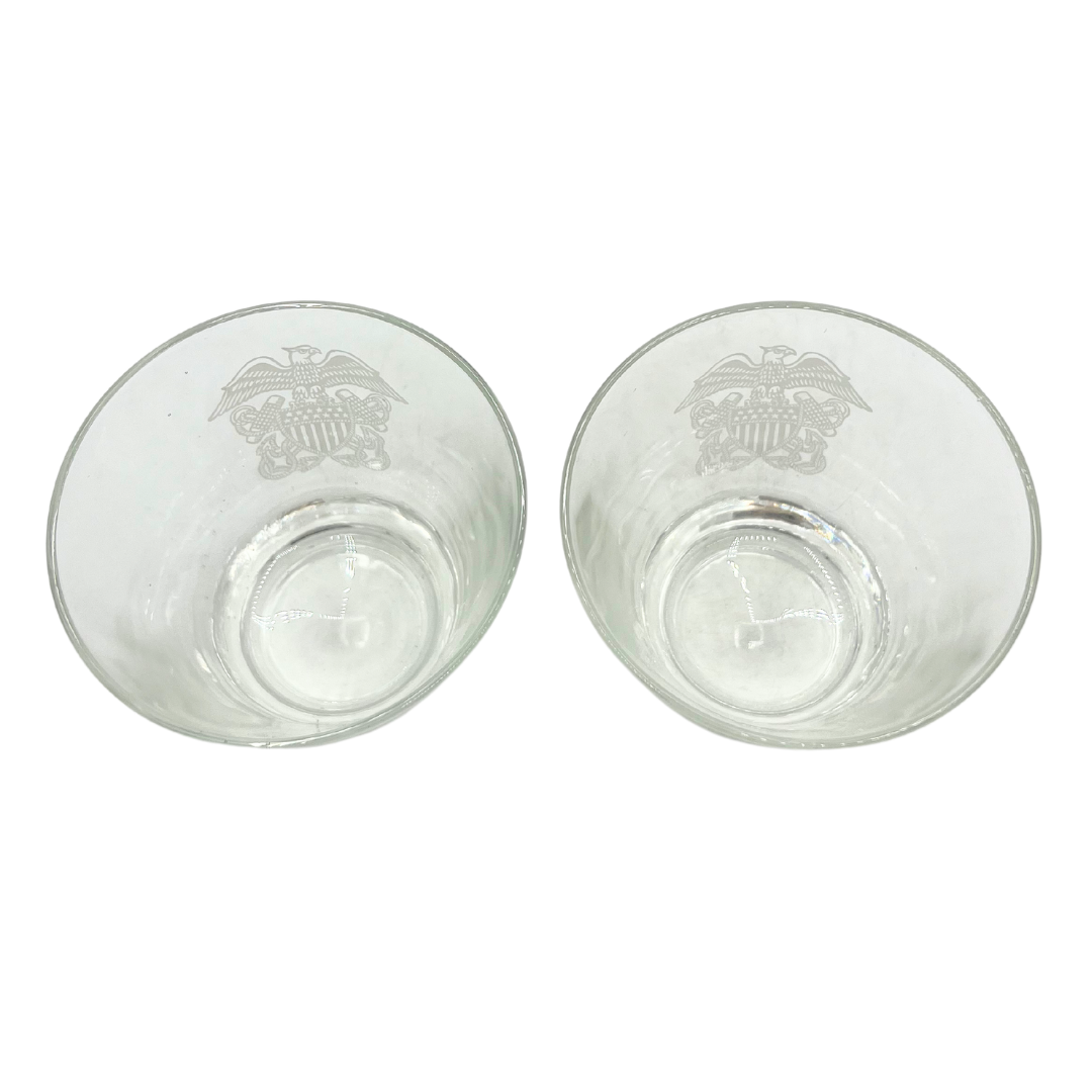 pair of vintage Navy whiskey glasses