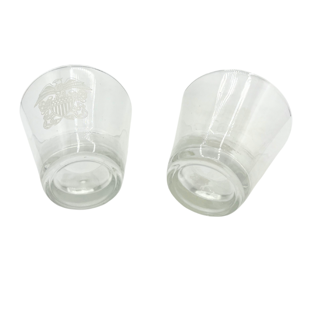 pair of vintage Navy whiskey glasses