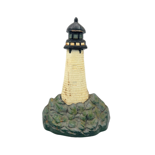large vintage cast iron lighthouse door stop