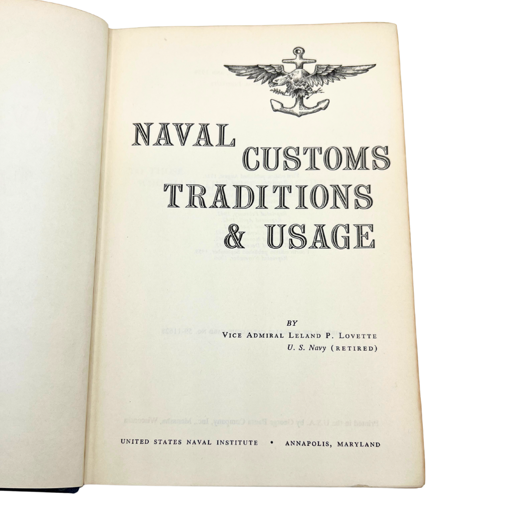 1960 book: Naval Customs Traditions and Usage