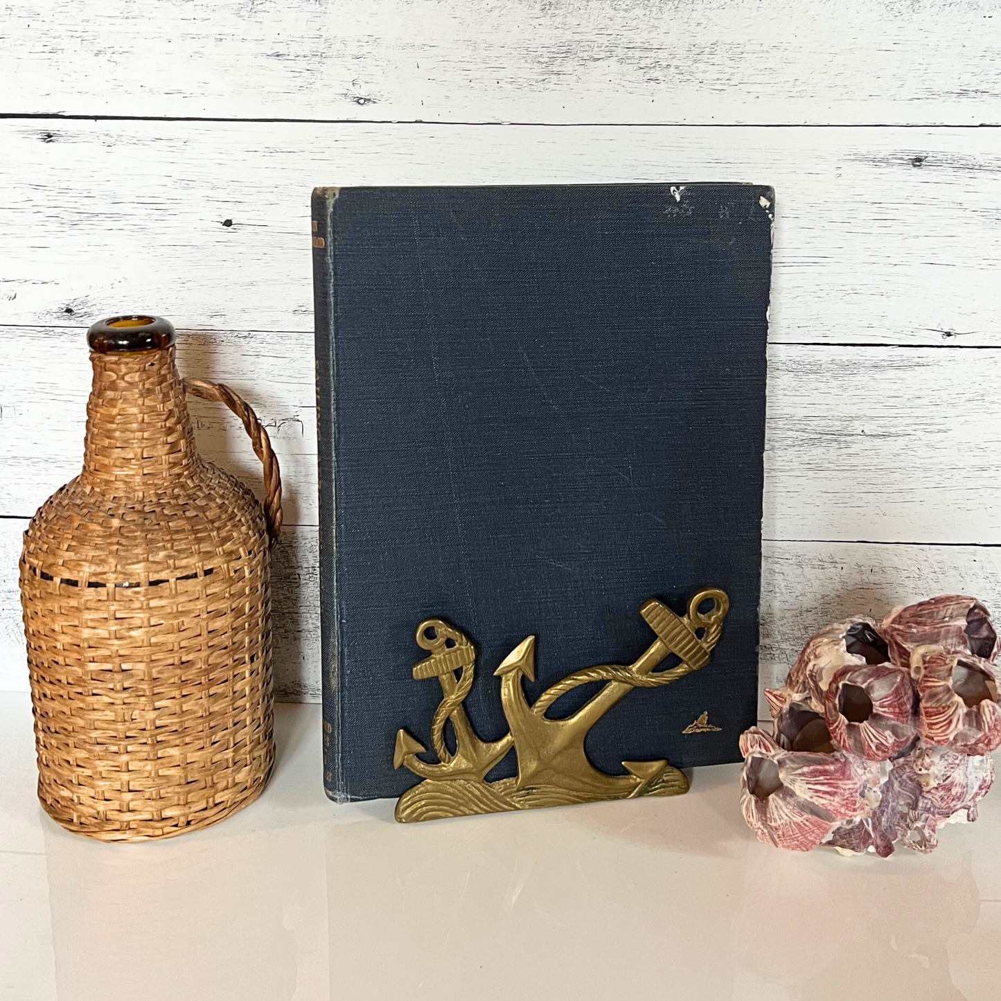 vintage brass anchor letter holder