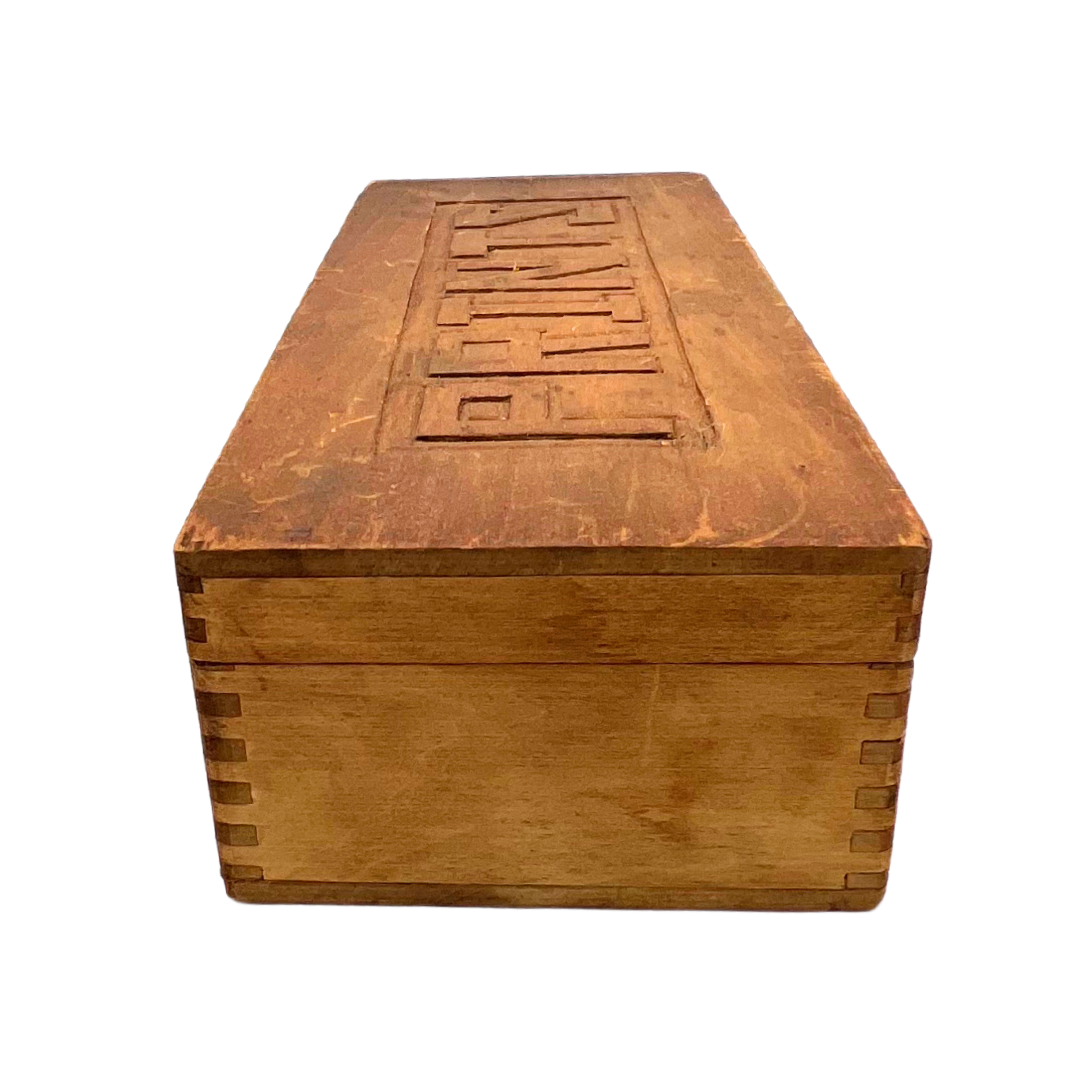 vintage carved wooden box