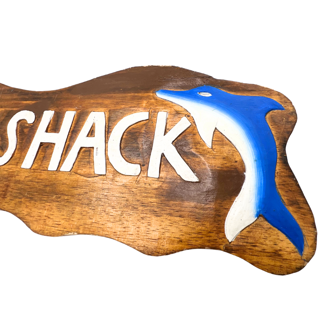 vintage wooden surf shack sign