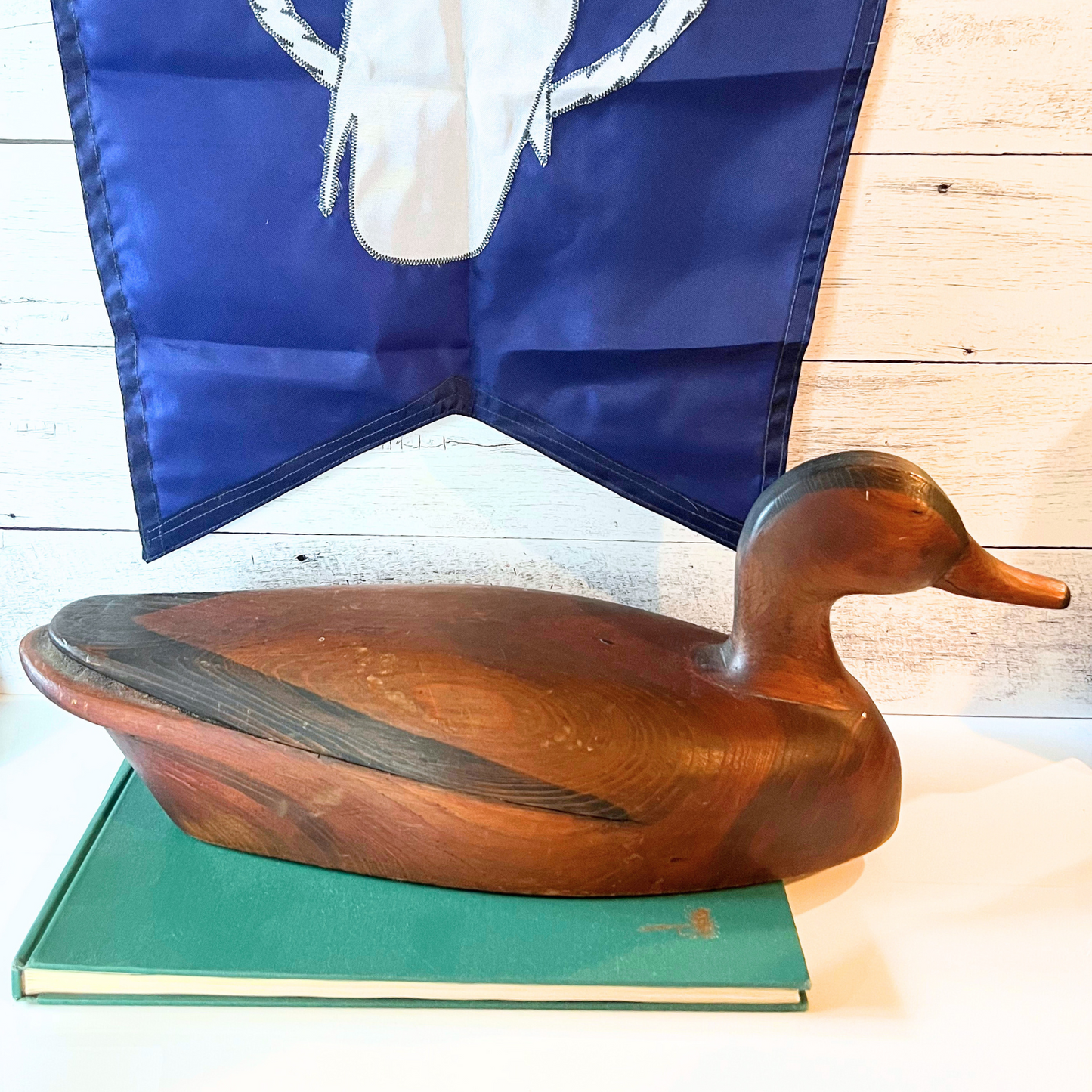 signed unpainted duck decoy