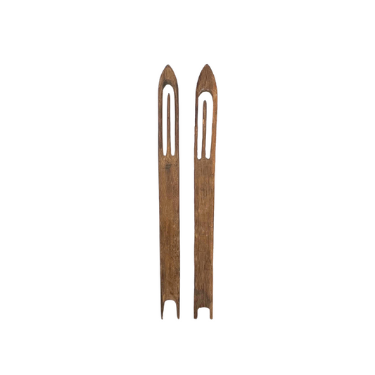 antique pair of fishing net mending needles