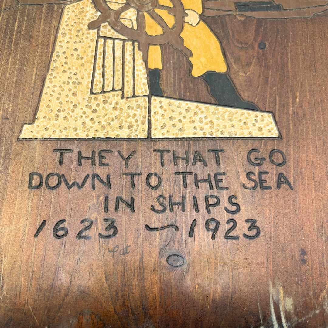 vintage Gloucester Fisherman's Memorial wood plaque