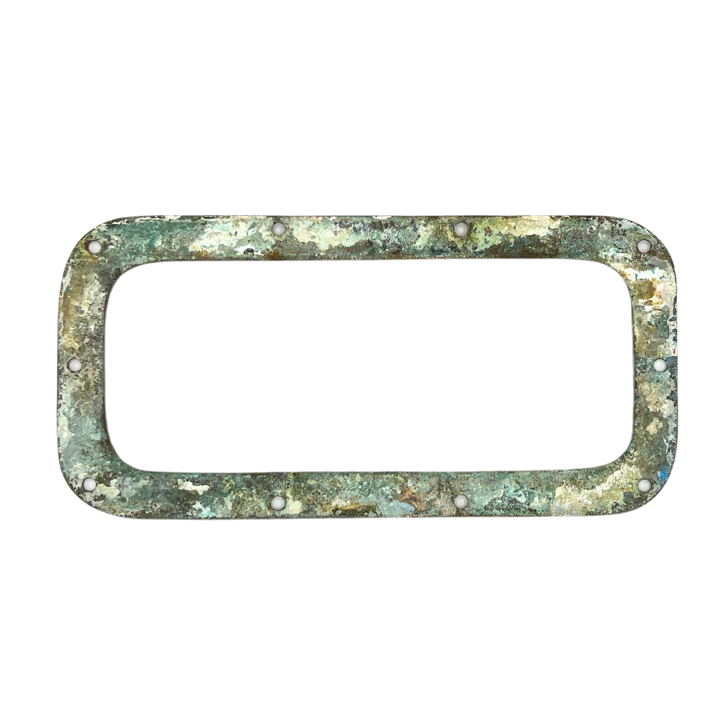 salvaged brass marine window frame