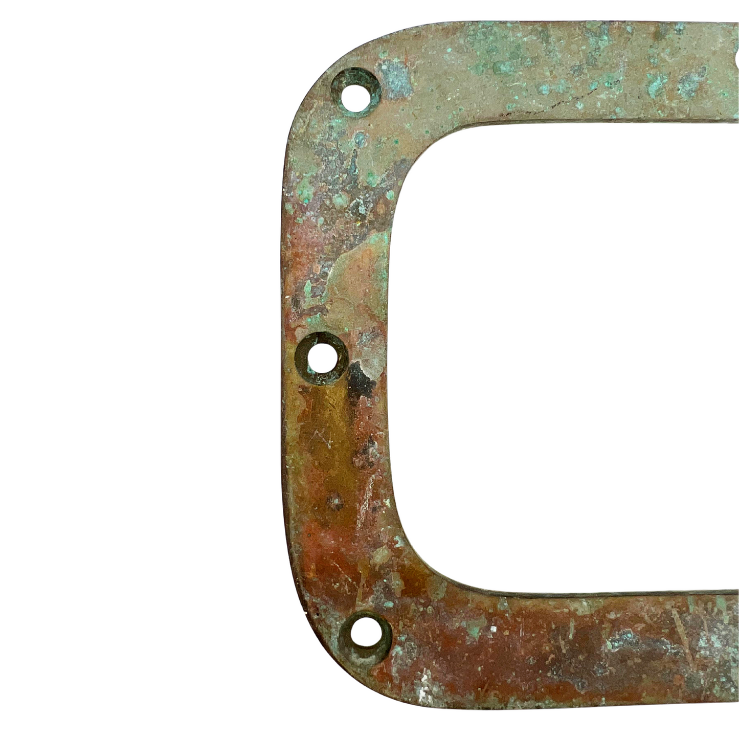 salvaged brass marine window frame